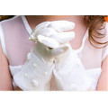 Flower girl satin gloves bridal wedding satin gloves wrist length lace gloves